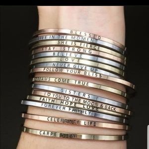 Bracelets bangles thin dainty Inspirational- GOLD